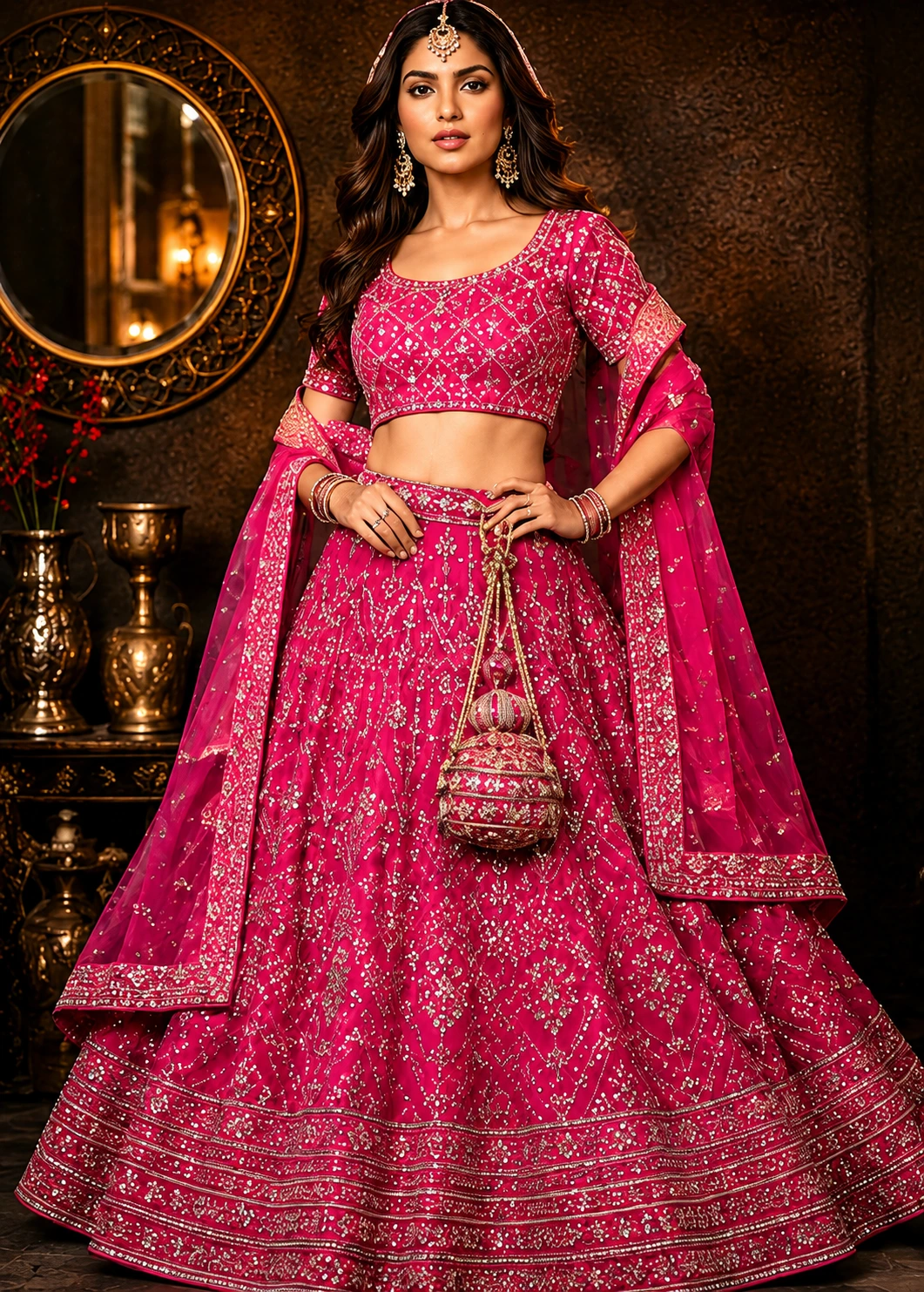 Designer party wear sequence embroidery work lehenga choli