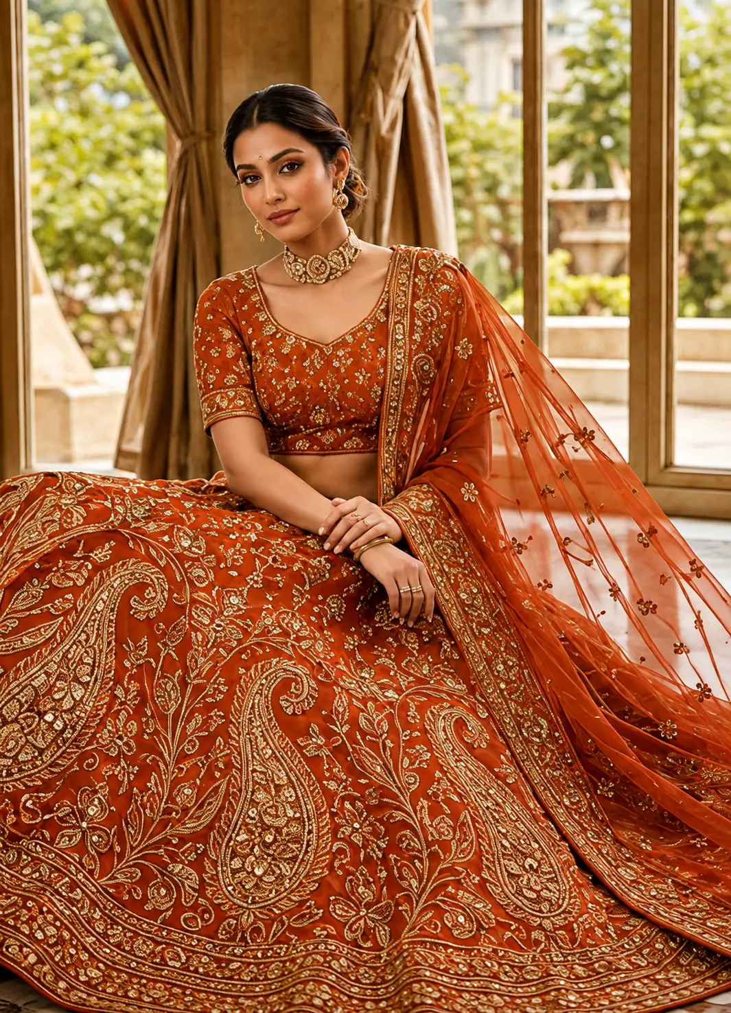Georgette Semi-Stitched Lehenga Choli for Women & Girls