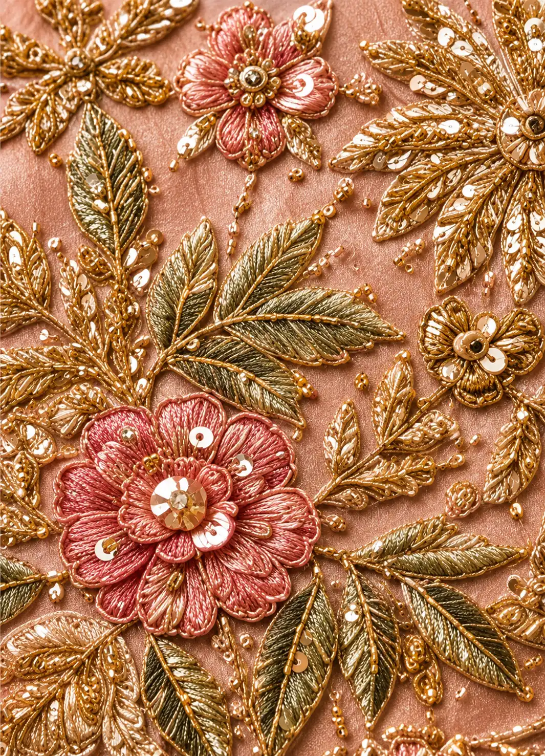 Baby Pink Zardozi (Gold) Raw Silk Readymade Lehenga