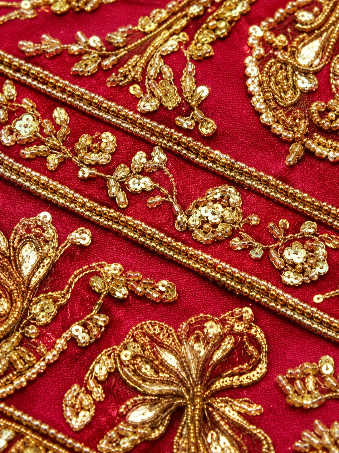 Rani Pink Zardozi (Gold) Raw Silk Readymade Lehenga