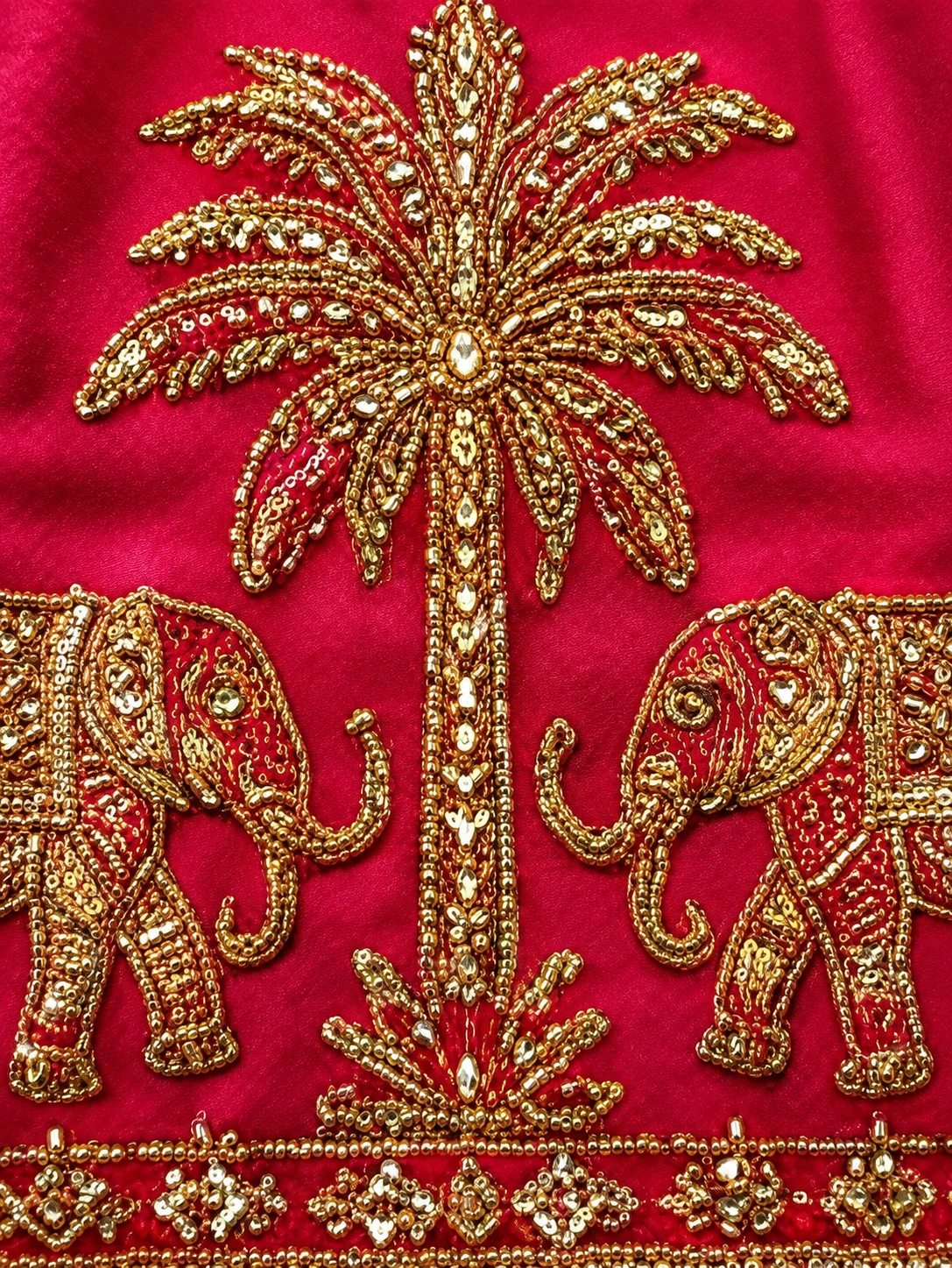 Rani Pink Zardozi (Gold) Raw Silk Readymade Lehenga