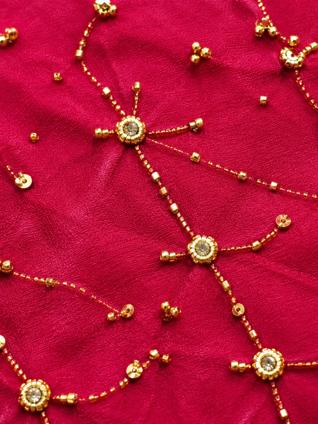 Rani Pink Zardozi (Gold) Raw Silk Readymade Lehenga