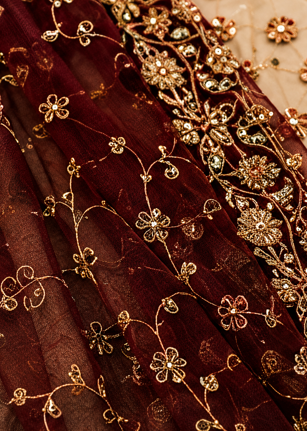 Ivory Resham Embroidered Silk Wedding Lehenga with Double Dupatta