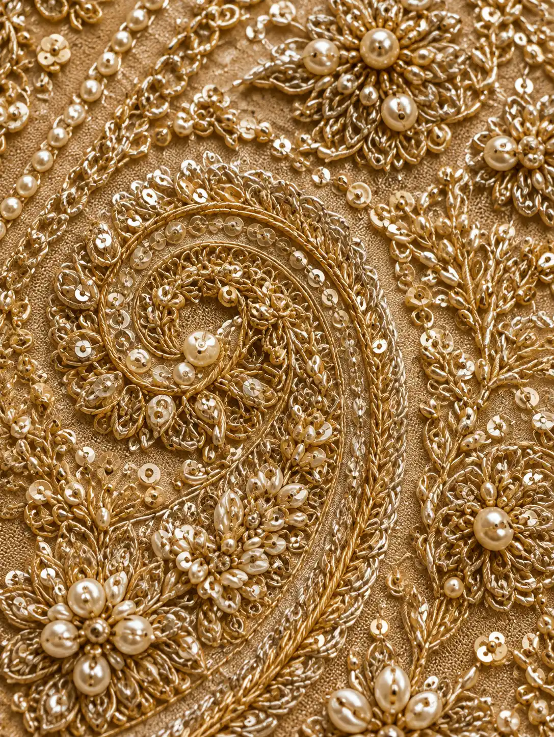 Beige Silk Resham Embroidered Designer Lehenga with Sweetheart Neck Blouse