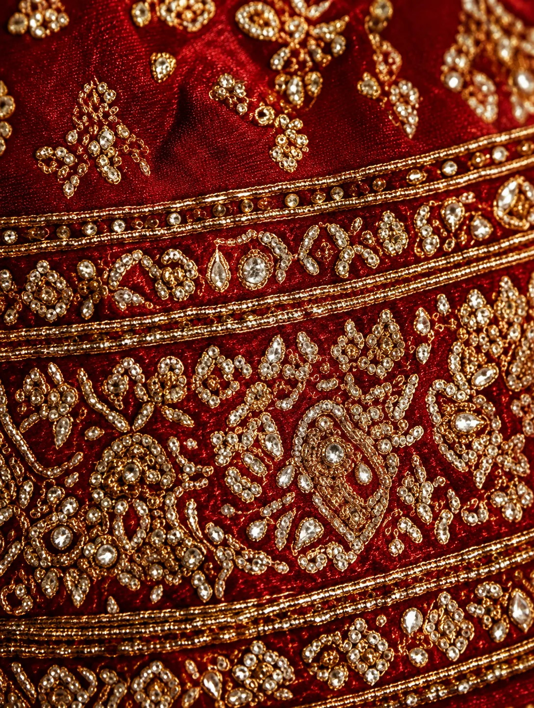Red Resham Embroidered Silk Bridal Lehenga with Double Dupatta