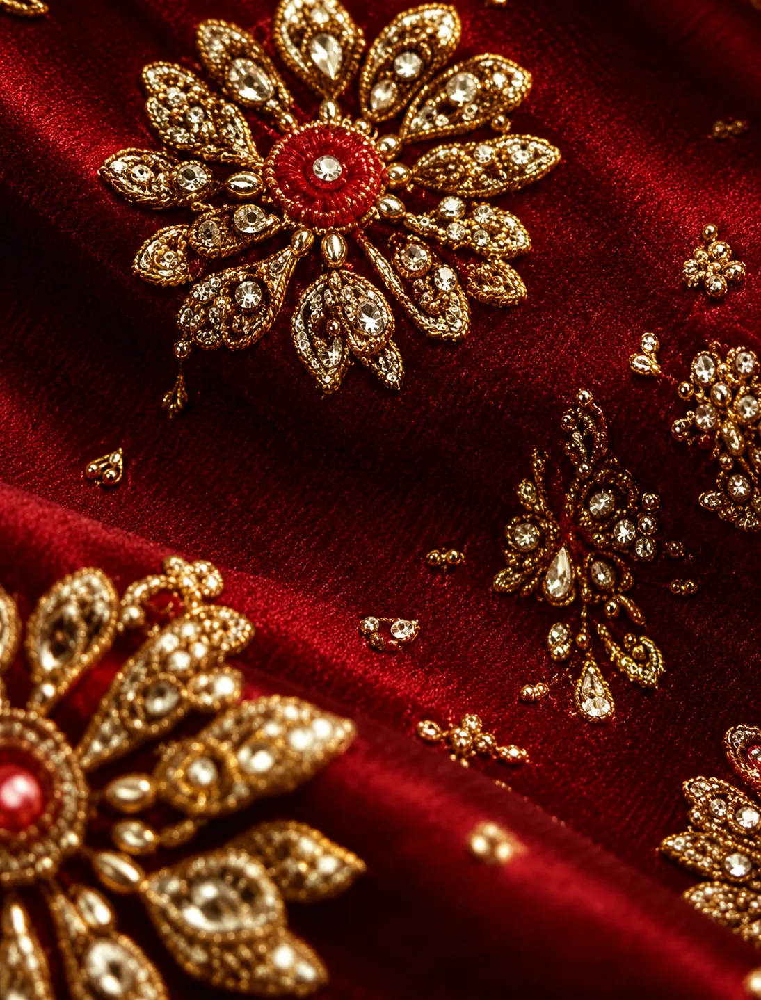 Red Resham Embroidered Silk Bridal Lehenga with Double Dupatta