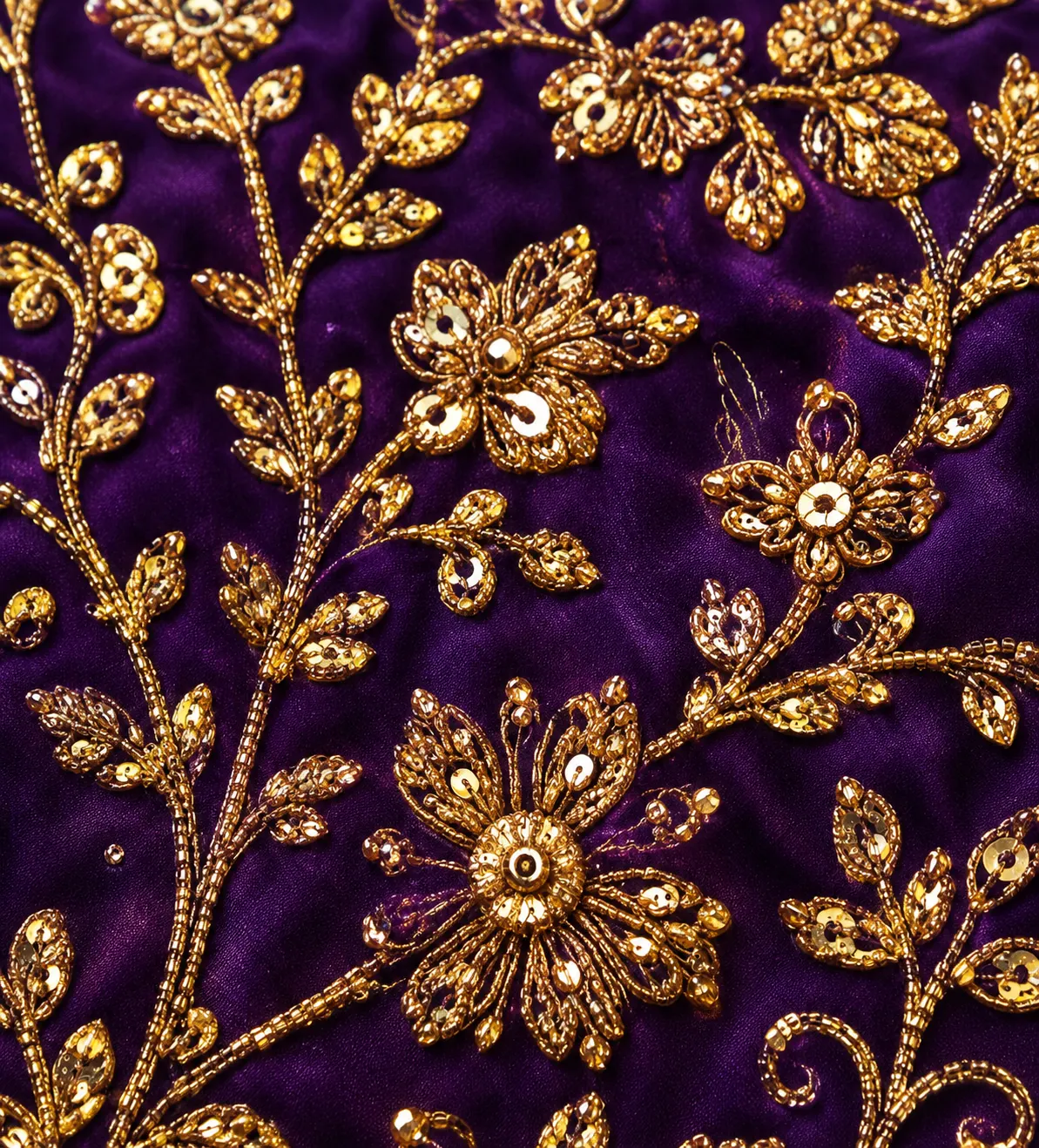 Royal Purple Zardosi Embroidered Silk Reception Lehenga