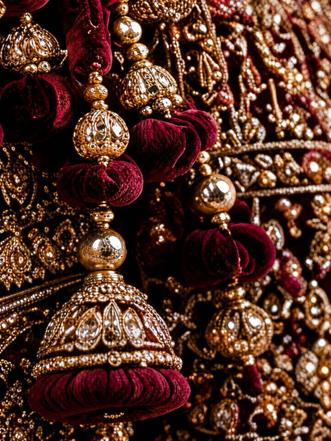 Velvety Maroon Elegance Bridal Lehenga