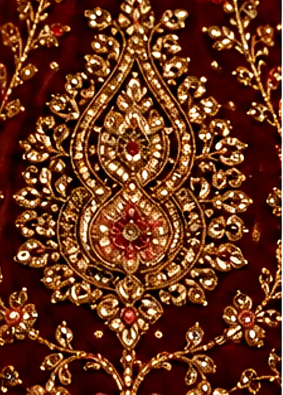 Zari Embroidered Bridal Lehenga with Signature Elephant Border