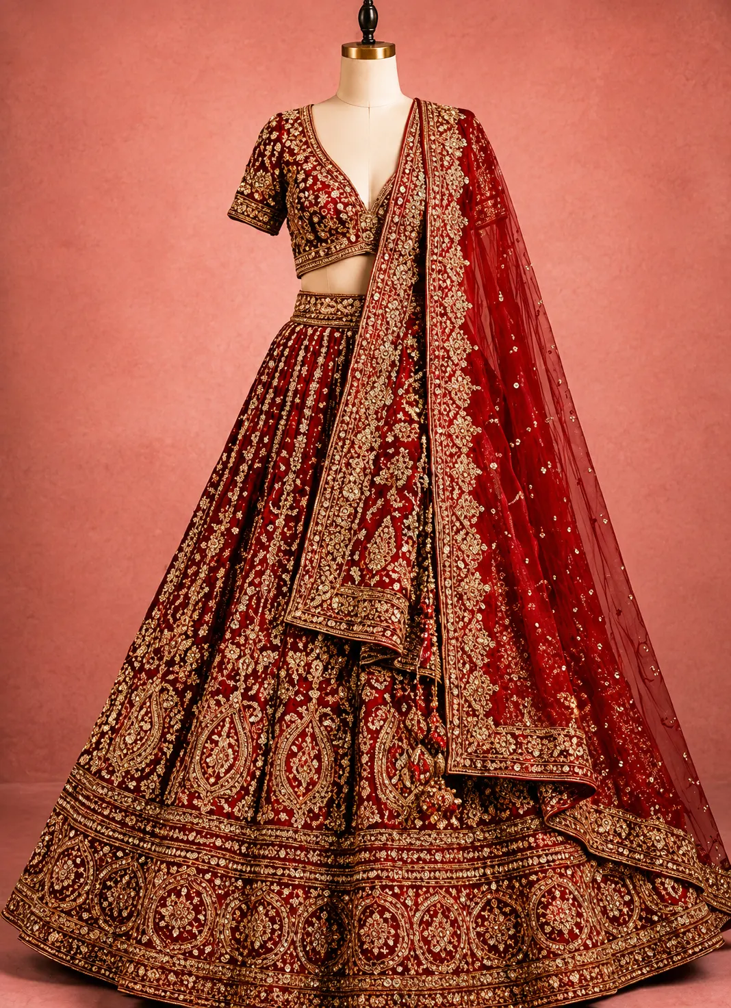 Cherry Blossom Festive Bridal Lehenga