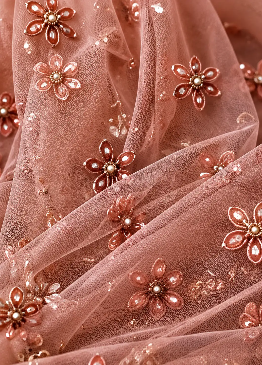 Dusty Rose Pink Heavily Embroidered Mermaid Lehenga