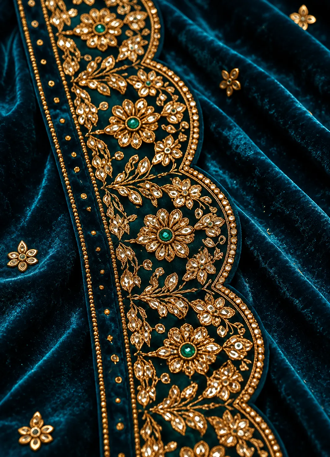Peacock Blue Sequins Embroidery Lehenga Choli for Women