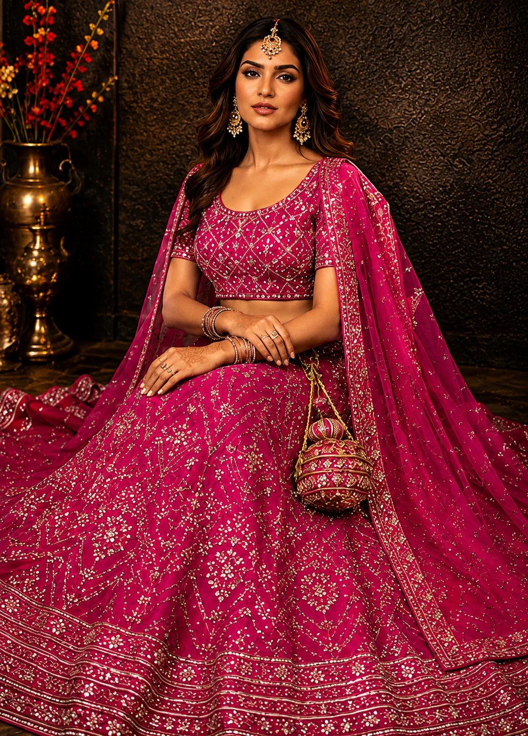 Designer party wear sequence embroidery work lehenga choli