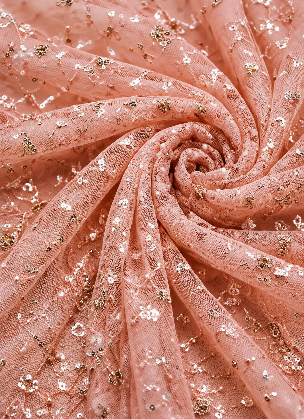 Baby Pink colored georgette lehenga choli