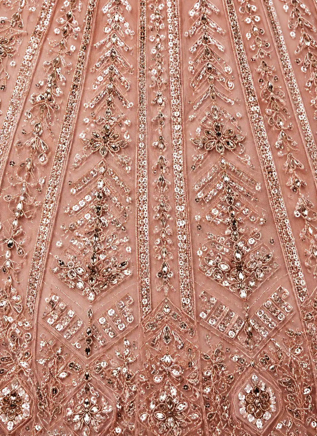 Baby Pink colored georgette lehenga choli