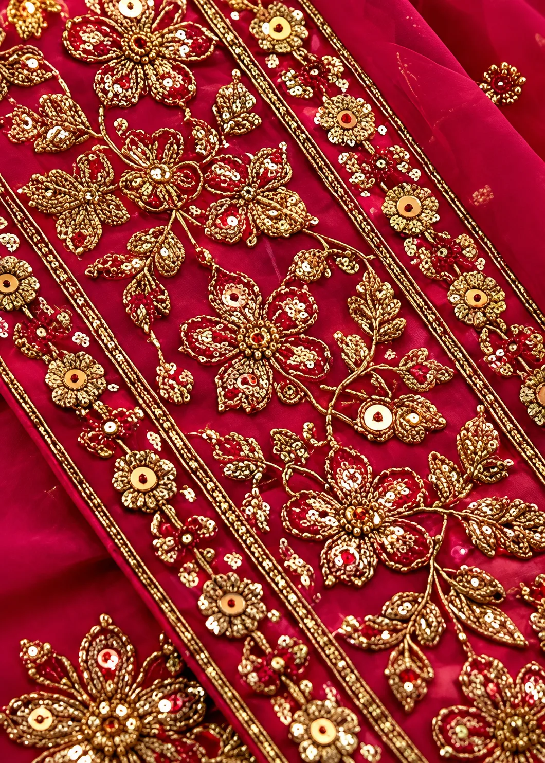 Gajari malai satin wedding Lehenga choli