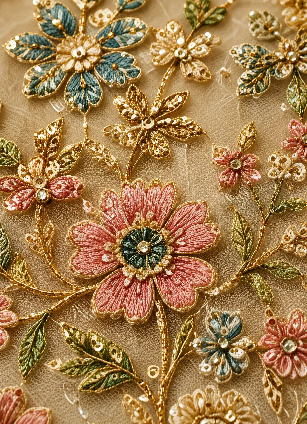 Cream color georgette embroidery lehenga choli