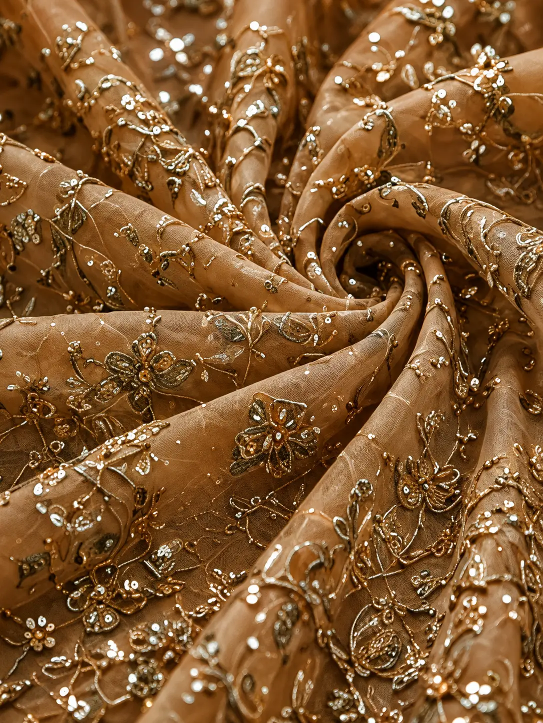 Women's Dori, Sequins and Thread Embroidered Work Cosmos Silk Lehenga Choli With Dupatta