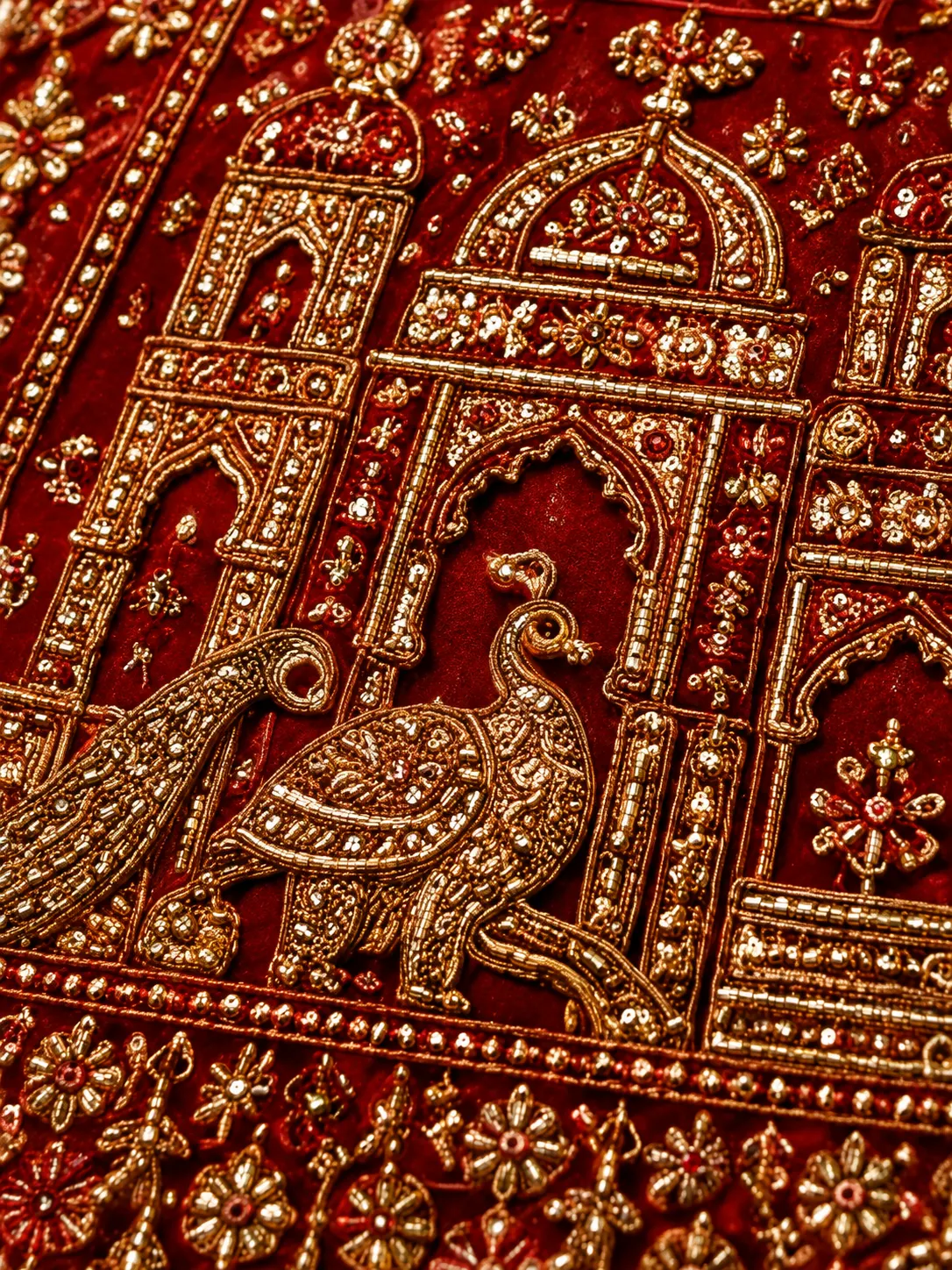 Woman's Red Bridal Lehenga Choli