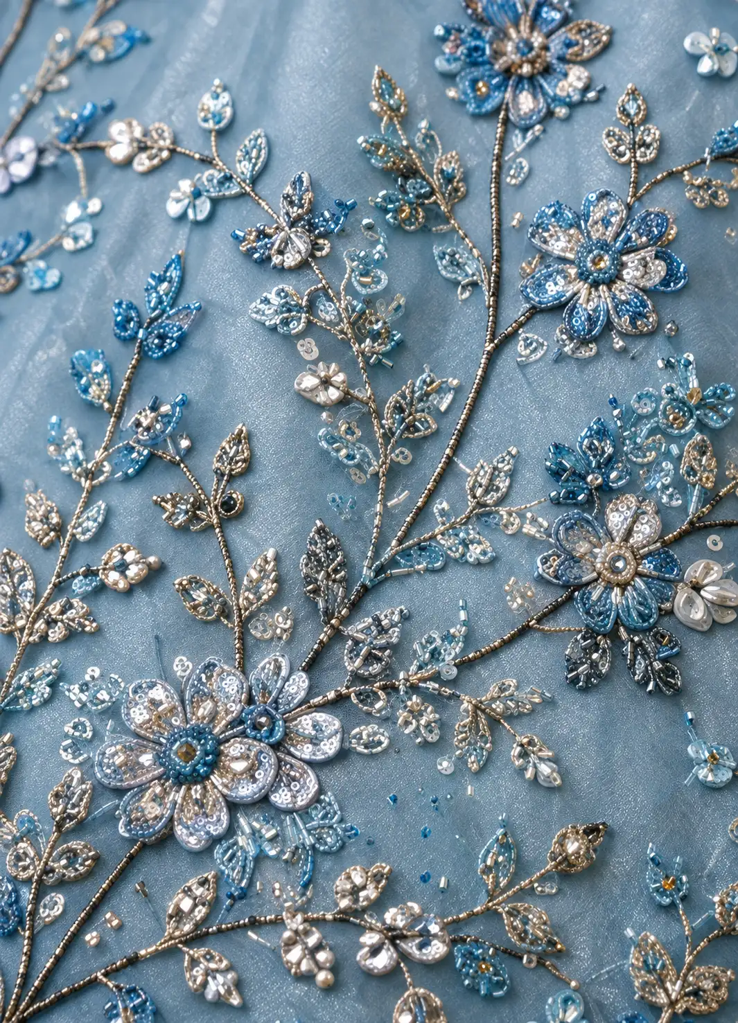  Embroidered Semi Stitched Lehenga Choli (Blue)