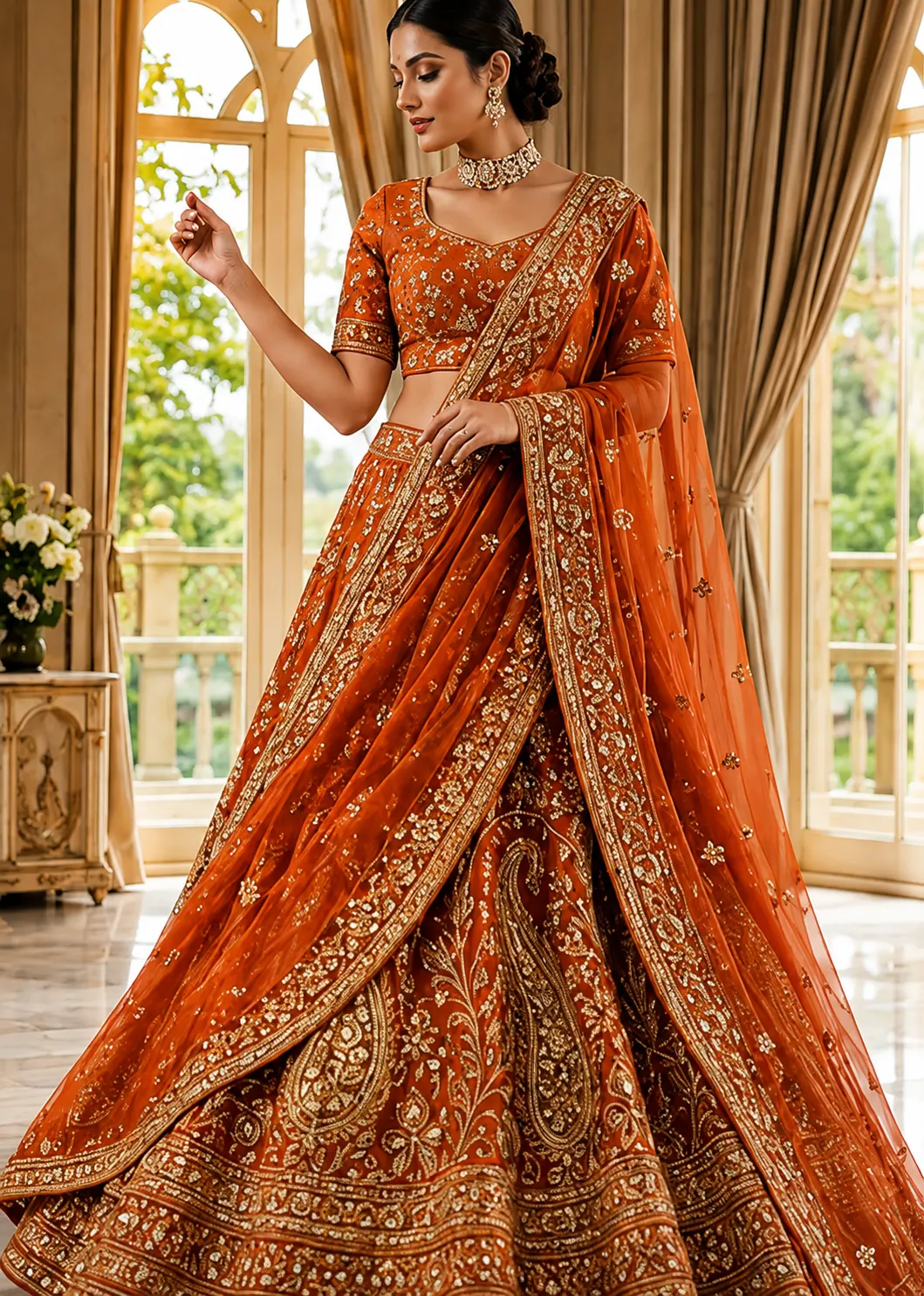 Georgette Semi-Stitched Lehenga Choli for Women & Girls