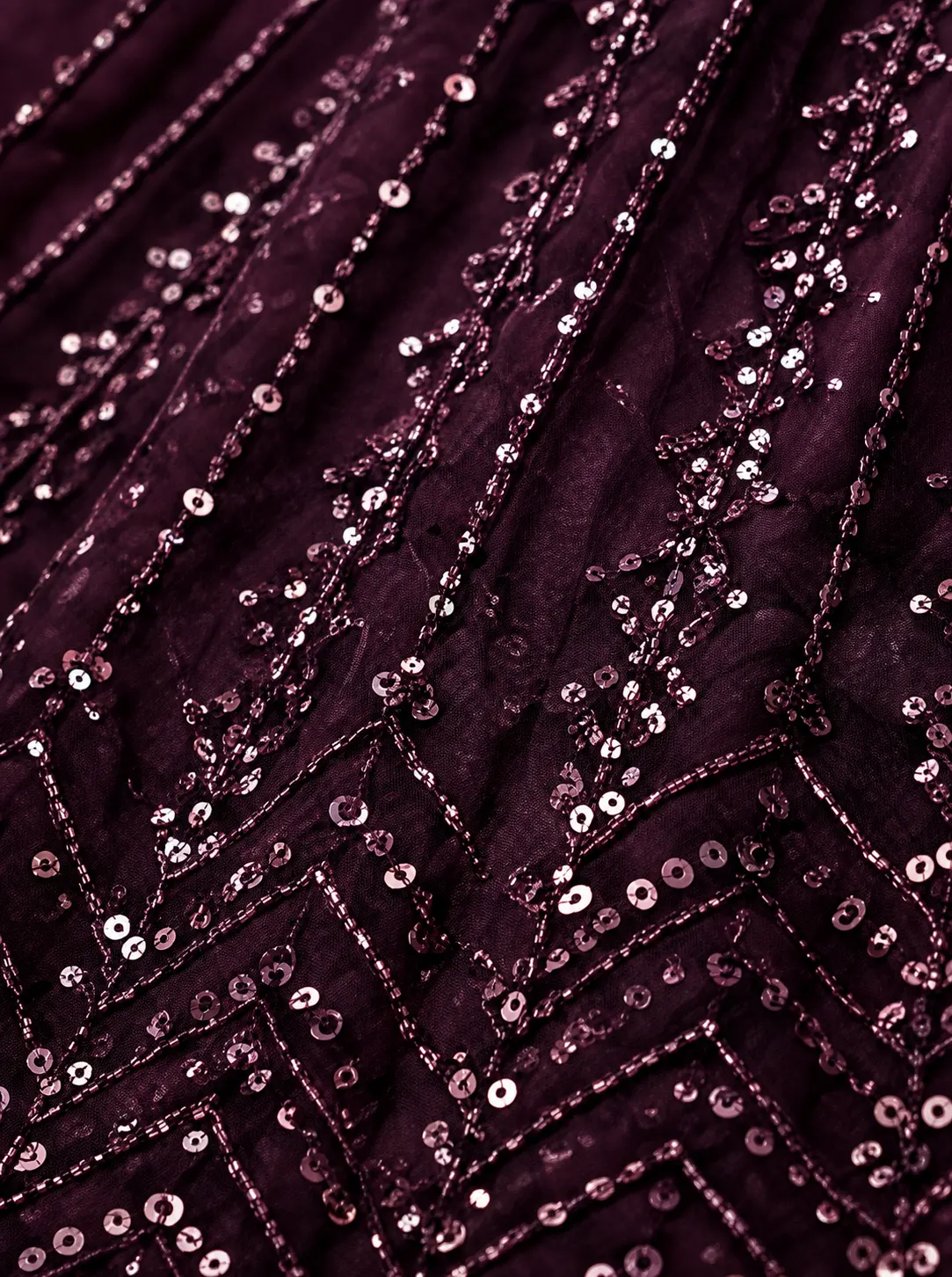 wine purpule Faux Georgette Sequence Work Lehenga Choli