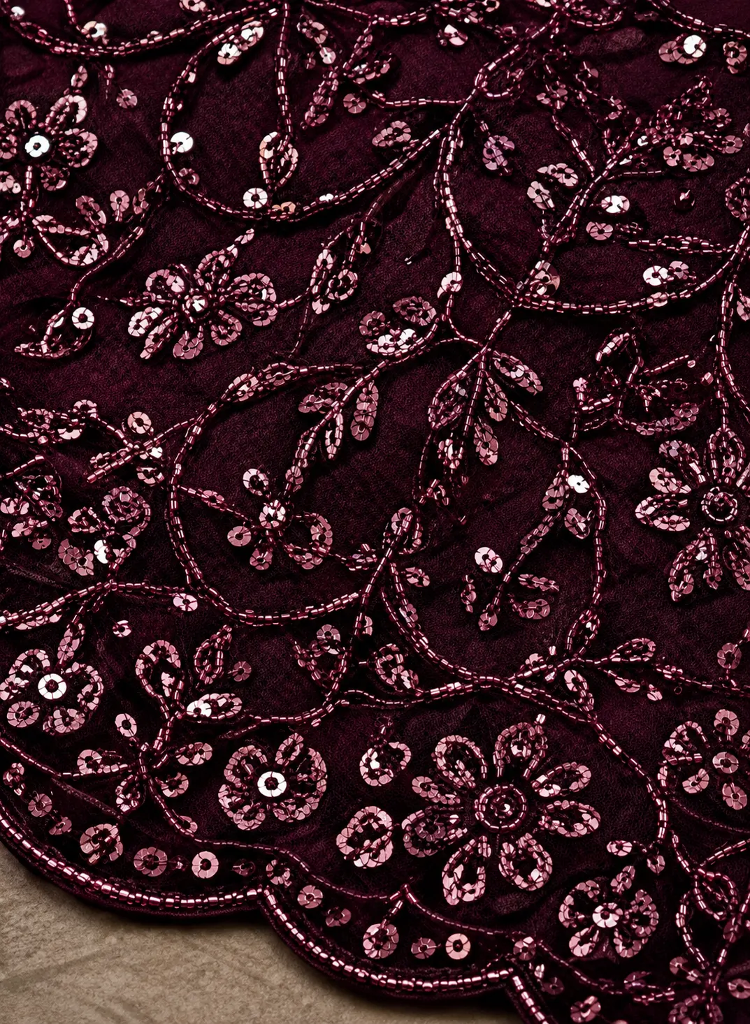wine purpule Faux Georgette Sequence Work Lehenga Choli