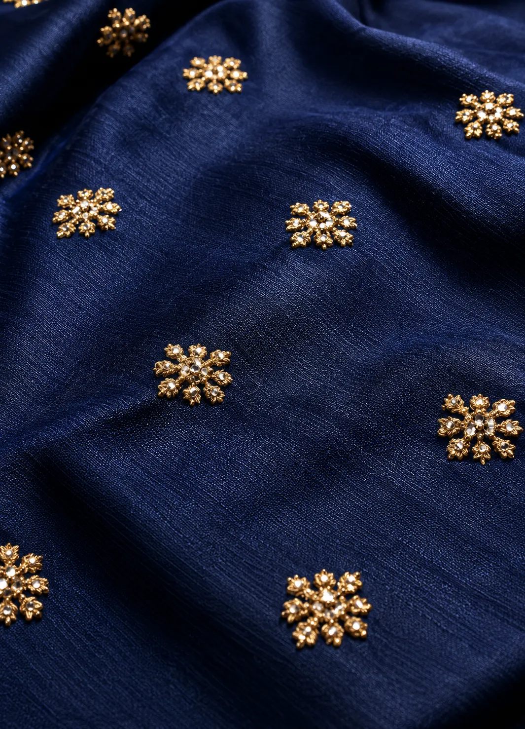 Embroidered Semi Stitched Lehenga Choli (Dark Blue)