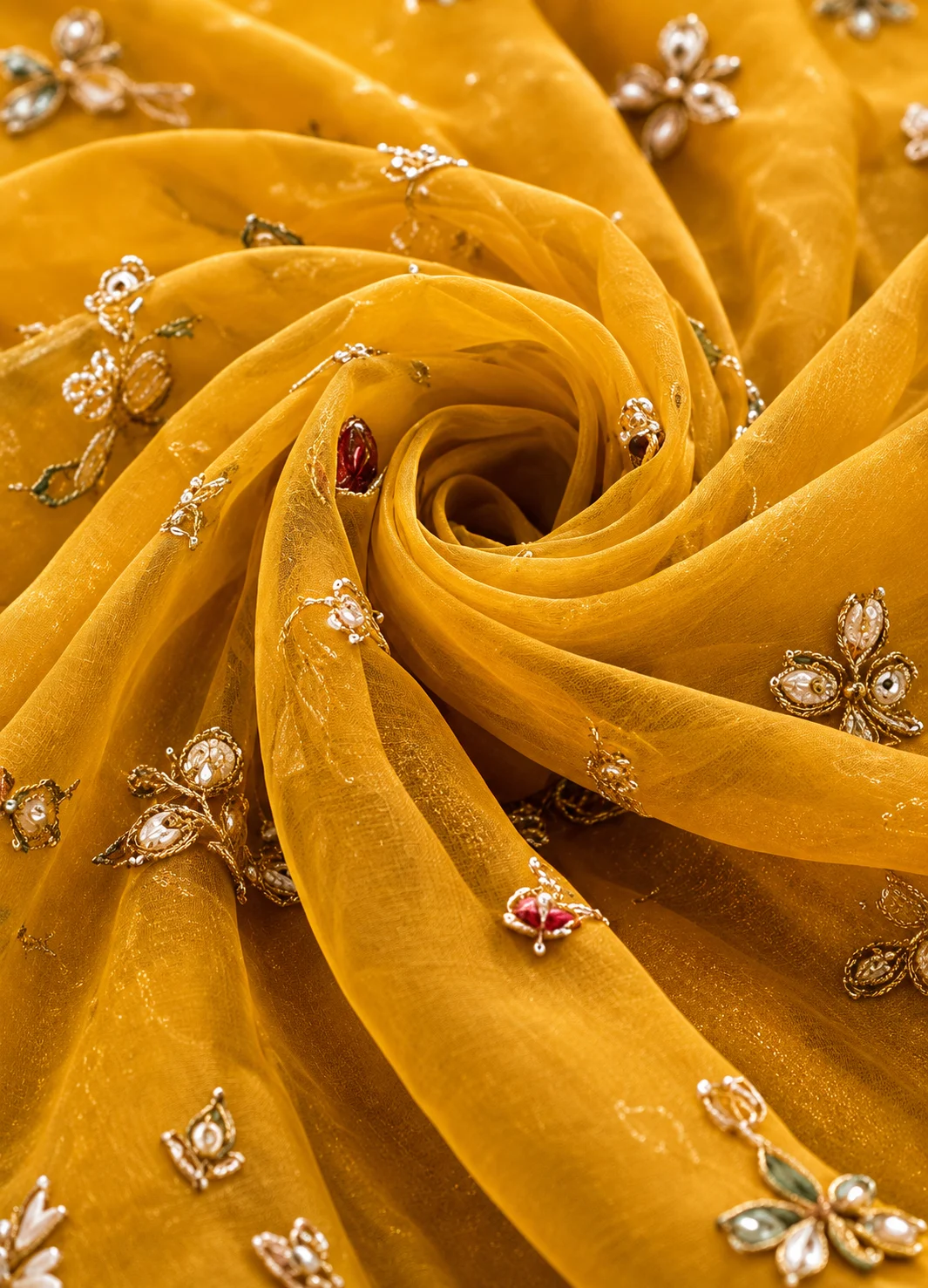 Embroidered Embellished Semi Stitched Lehenga Choli (Multicolor)
