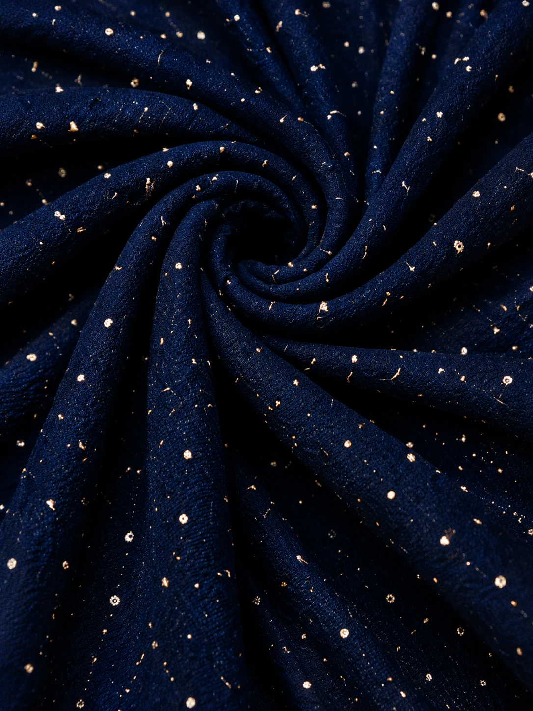 Navy Blue Crepe Sangeet Lehenga with Embroidered Sleeveless Blouse and Draped Dupatta
